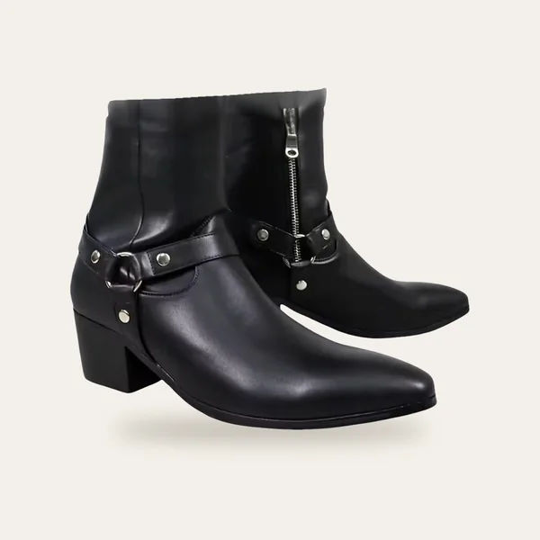 Bottes western zippées, coloris noir
